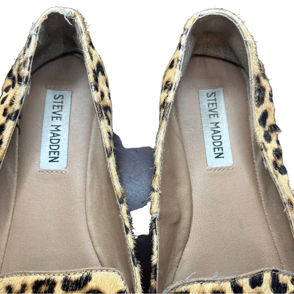 Steve Madden Tan/Black Leopard Cow Hair Slip on Flats Sz 7 - Picture 9 of 9